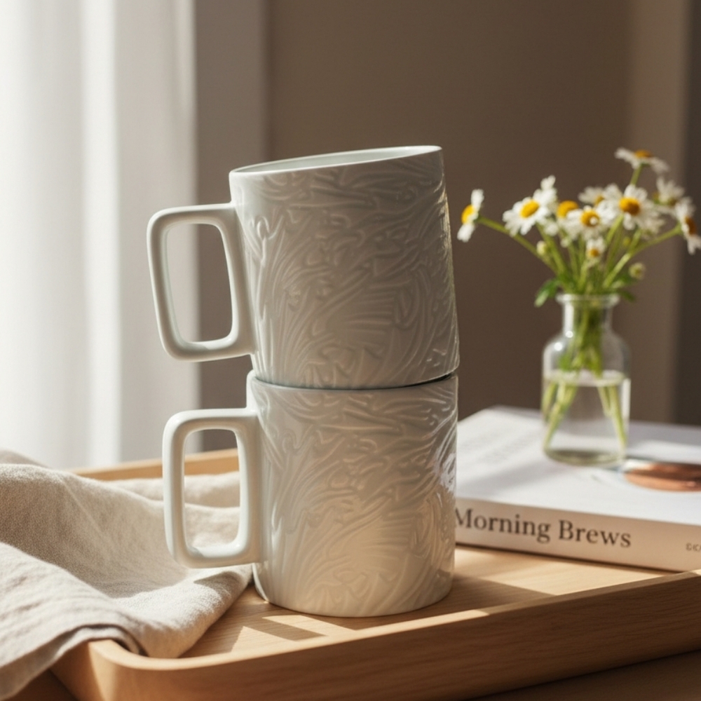 2pc Starbucks Elegant Textured Mugs